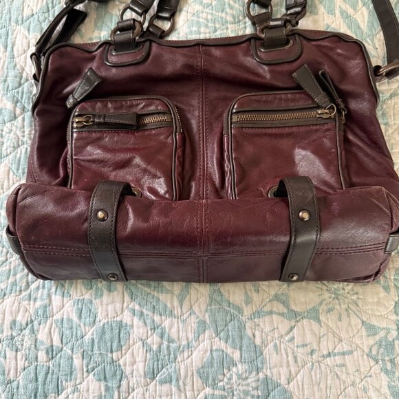 Coach Ltd Ed Cambridge Leather Zip Top Tote Satchel in Plum 14083 - Picture 5 of 12